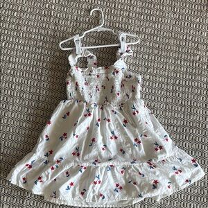 Cat & Jack White Pink Ruffled Tiered Sundress